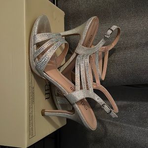 Cathy Jean Silver Rhinestone Heels